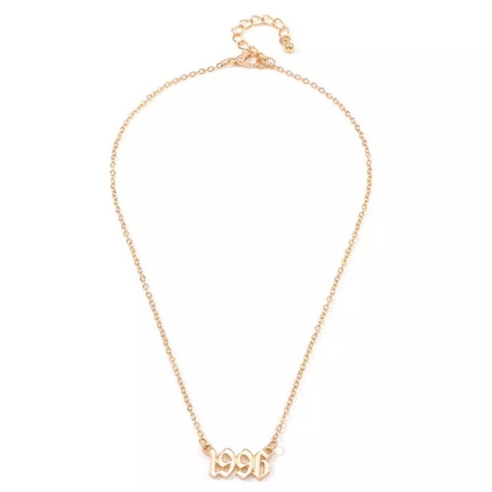 Golden 1996 Old School Birth Year Necklace